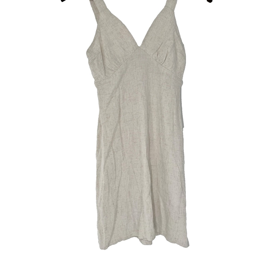 Monteau Los‎ Angeles Dress XS Beige Linen Blend babydoll beachy boho mini